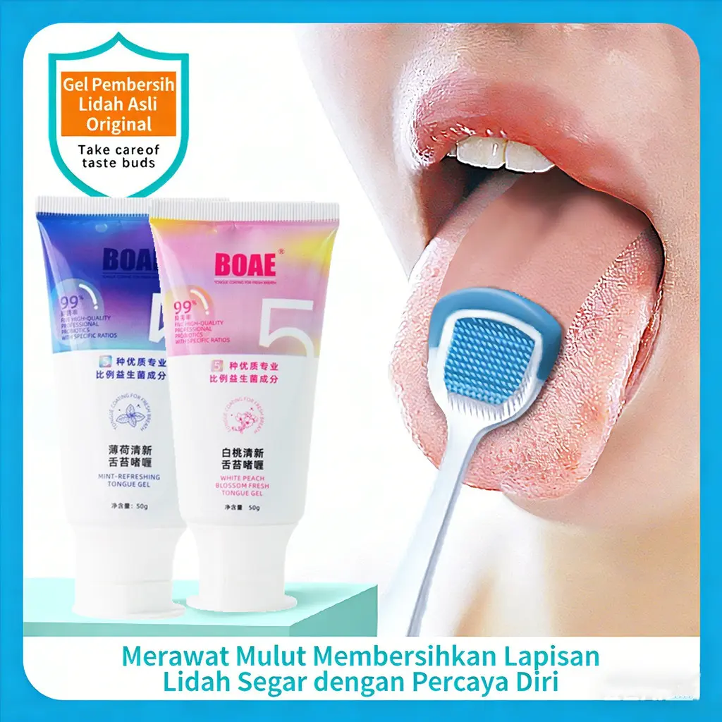 Dr.Baek Gel Pembersih Lidah + Sikat Lidah Melawan Nafas Bau Dan Panas Dalam Tongue Cleaner Alat  Anak Pembersih Lidah Dewasa Tongue Cleansing Gel Menyegarkan Nafas Dan Membersihkan Mulut Secara Efektif KR073