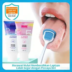 Dr.Baek Gel Pembersih Lidah + Sikat Lidah Melawan Nafas Bau Dan Panas Dalam Tongue Cleaner Alat  Anak Pembersih Lidah Dewasa Tongue Cleansing Gel Menyegarkan Nafas Dan Membersihkan Mulut Secara Efektif KR073