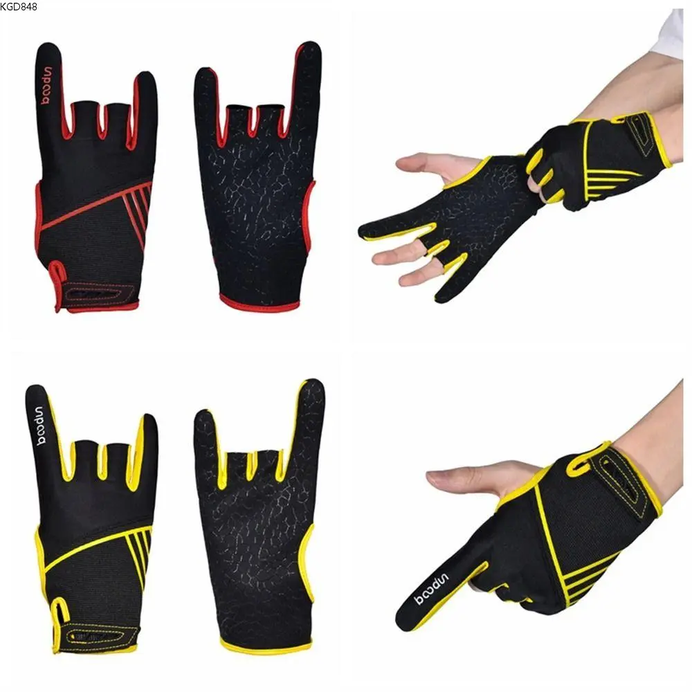 KGD848 Bowling Accessories Anti-Skid Bowling Glove Mittens Half Finger Bowling Ball Gloves Breathable Sports Gloves Men Women