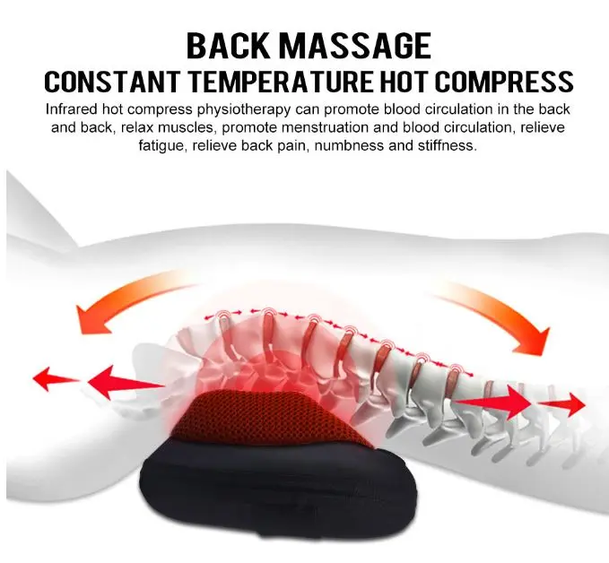 Bantal Pijat Elektrik Leher Kaki Tangan Pungung Betis Alat Bisa Untuk di Mobil / Massager Device for Head, Neck, Hand, Legs Shiatsu Massage Hitam Orang Tua Terapi 5