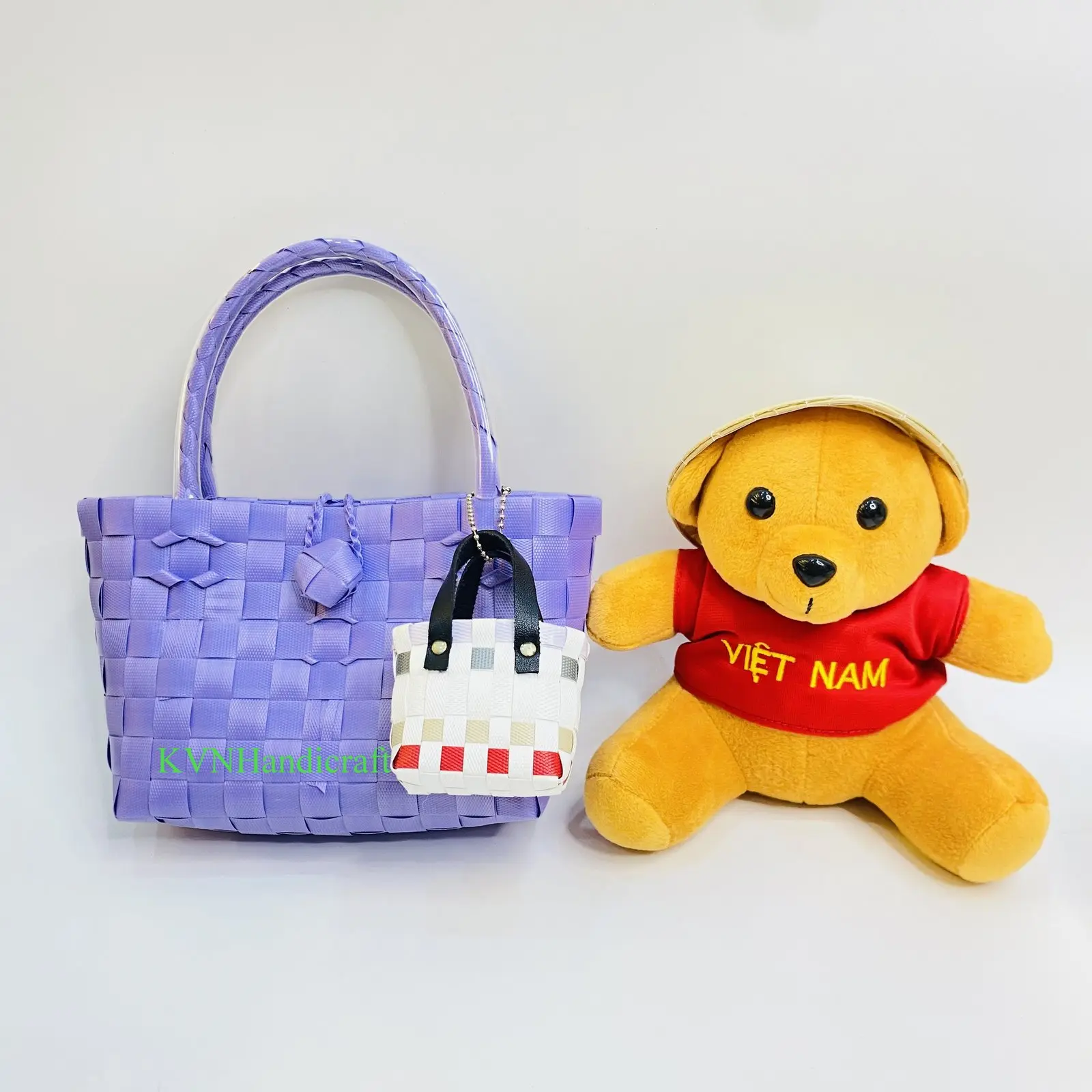 Giỏ Đan Nhựa,Giỏ Trơn Đan Tay, Túi Xách Đan Thủ Công Handmade, Làn Nhựa Đi Chợ,Túi Xách Đẹp Đi Biển,Sọt đựng đồ