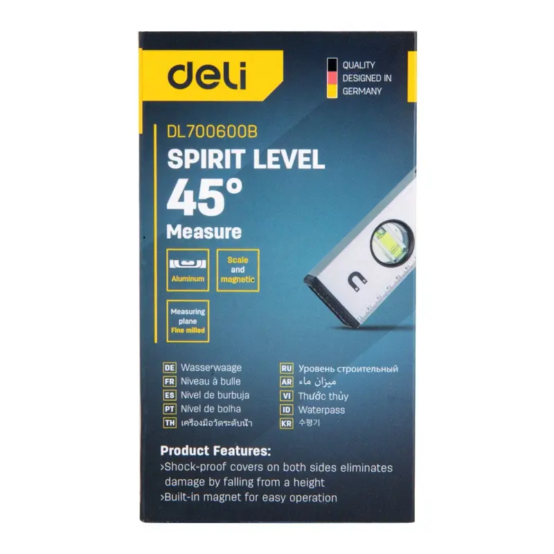 Deli Spirit Level Waterpass Magnet Ukuran 40 60 80 100 EDL700X00B 1