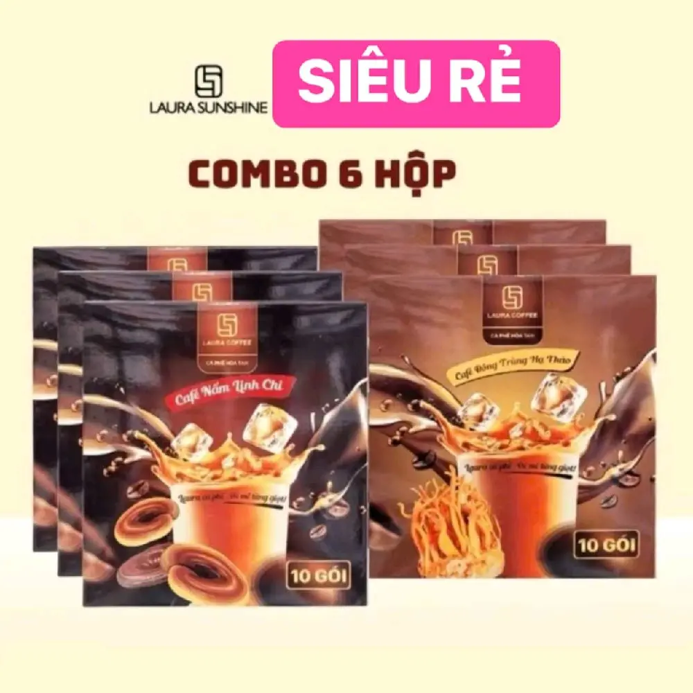 SIÊU RẺ 6 Hộp Cà Phê Laura cafe Thảo Mộc 10 gói mỗi hộp Coffee