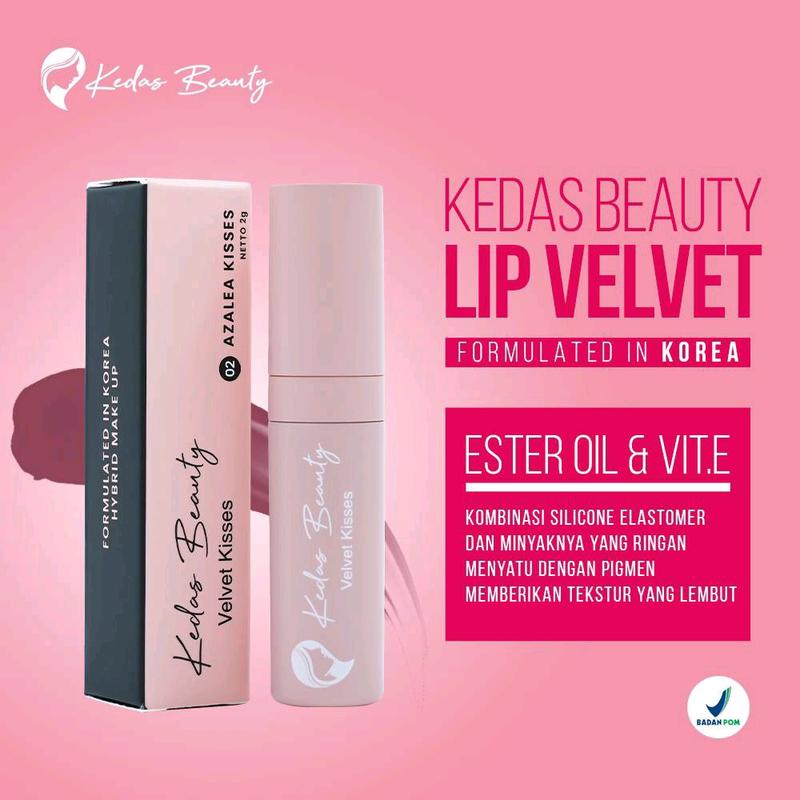 LIP VELVET KEDAS BEAUTY Matte Beludru Pigmentasi Tinggi Ringan Tahan Lama Hidrasi 1