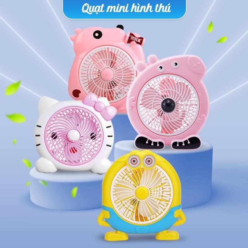 Quạt Điện Để Bàn Hình Thú Dễ Thương 2 Tốc Độ Gió Cắm Điện Có Hộp Chất Lượng Tốt cho bé Phụ Kiện không cần dùng Usb