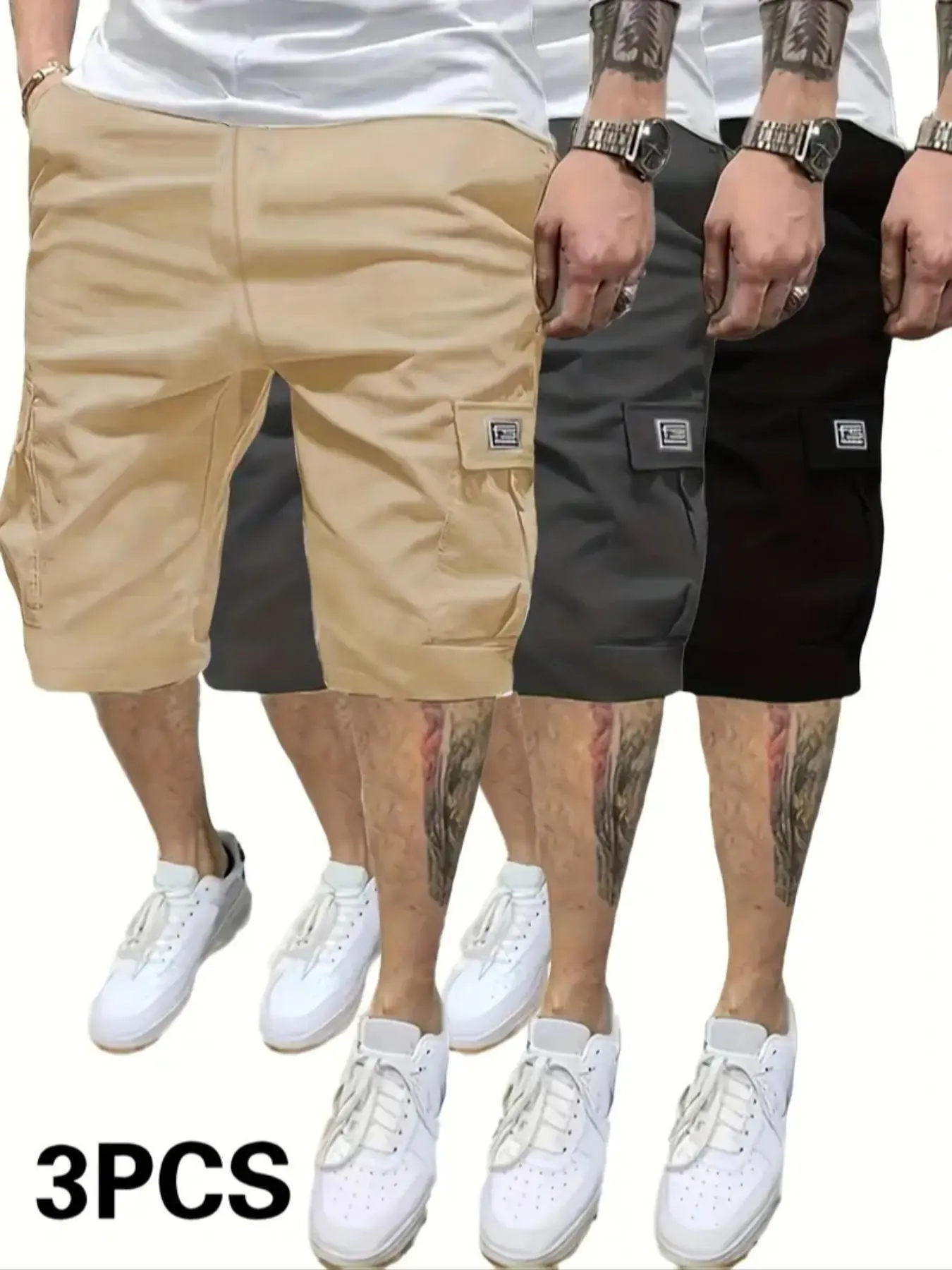 Men's Solid Color Flap Pocket Cargo Shorts, Regular Fit Casual Fashion Comfy Shorts for Summer, Men's Bottoms for Daily Wear