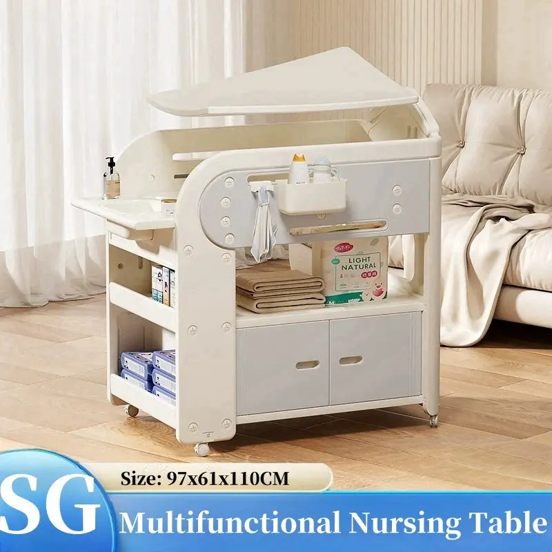 Newborn Nursing Table Nappy Table Multifunctional Mobile Nappy Changing Toddler Bath Table