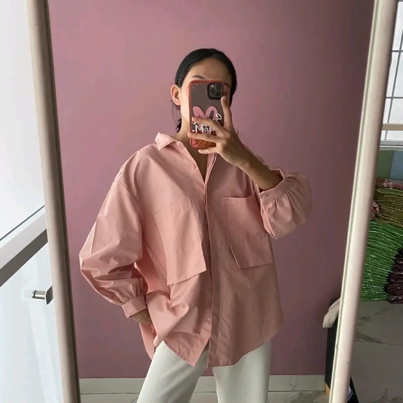 POPLIN OVERSIZE SHIRT/KEMEJA POLOS WANITA