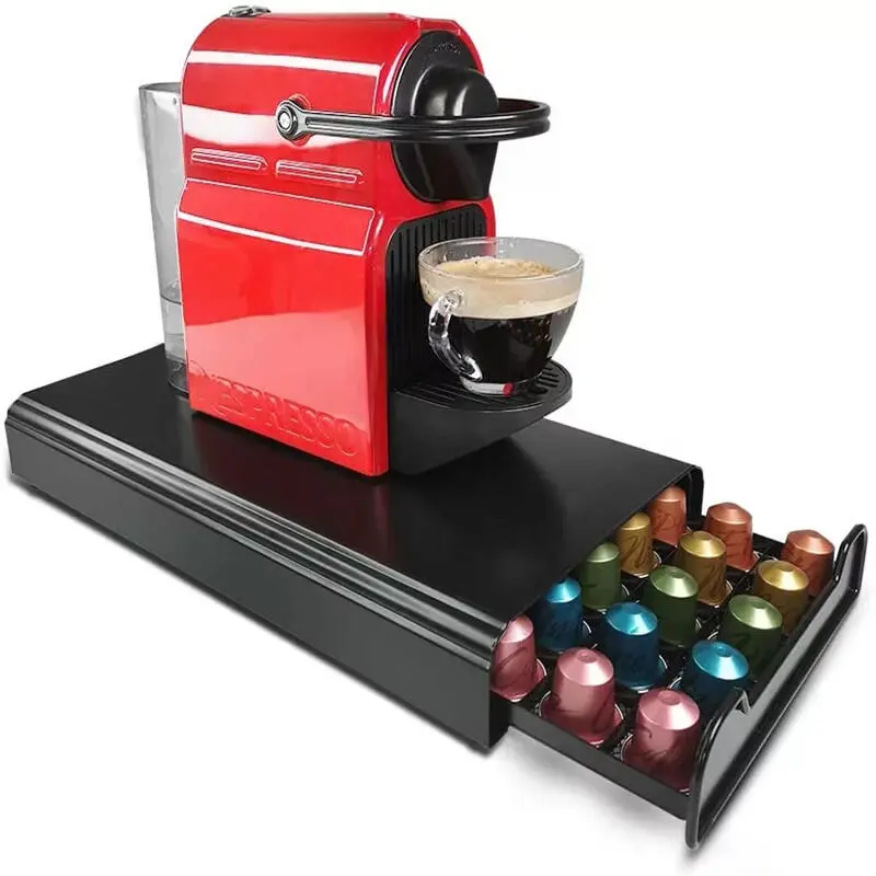 50 pcs Organizer Storage Stand Drawers Capsules Holder For Nespresso Coffee Capsule Shees Iron Rack
