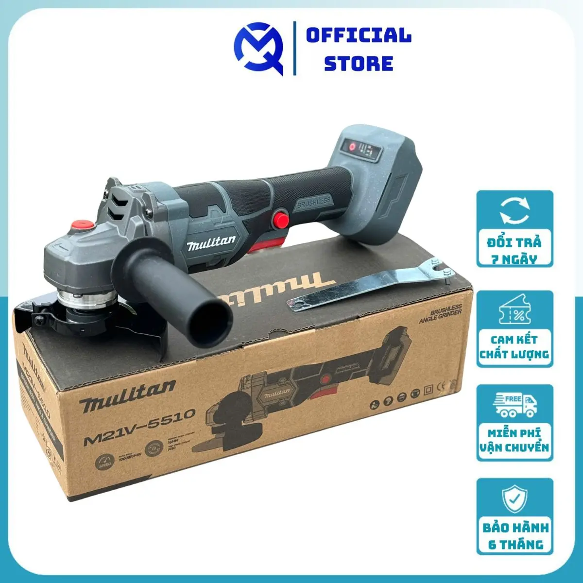 Thân máy mài pin Mulitan không chổi than, chân phổ thông 4cm, chống sóc vỡ đá