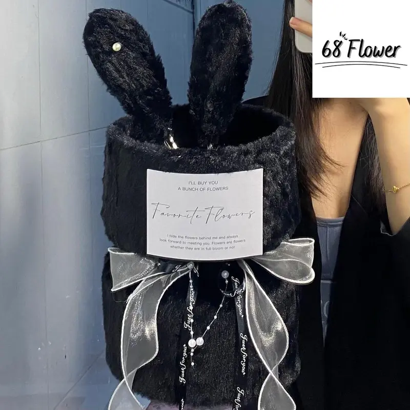 Cốt Bó Hoa Tai Thỏ Trắng ,Hồng ,Đen Sẳn Chỉ  Cắm Hoa   Làm Quà Tặng Ý Nghĩa Sinh Nhật, Valentine, Decor Phòng 4