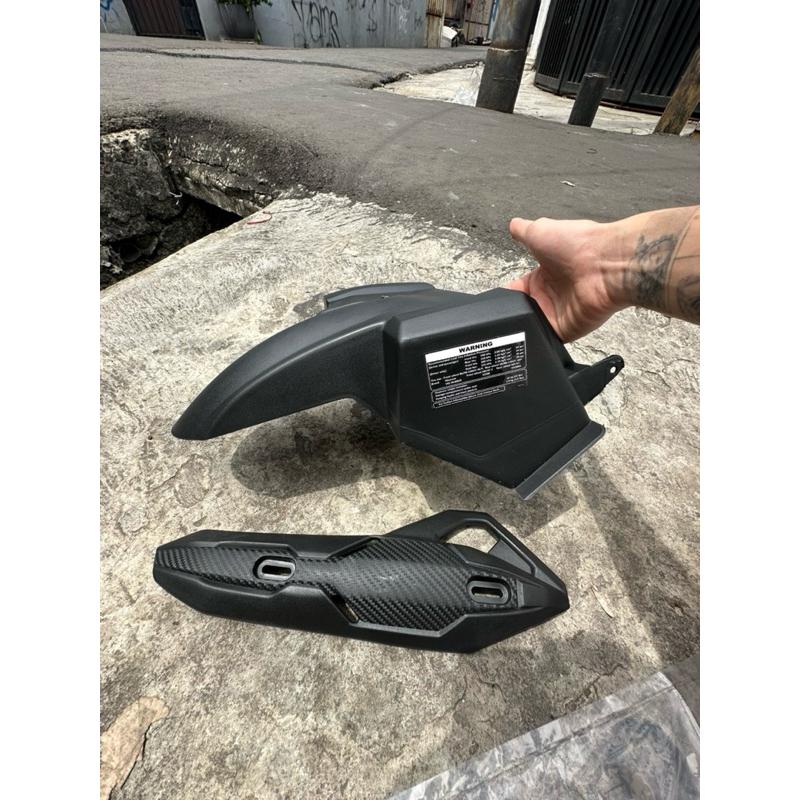 Paket 2in1 Hugger Beat 3 baut + Cover Knalpot 4irblade Beat 2012-2019 1