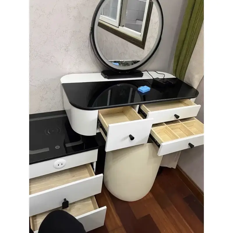 Bàn trang điểm mini size 80, tích hợp nghe nhạc Blutus, đèn led cảm ứng 3 màu 7
