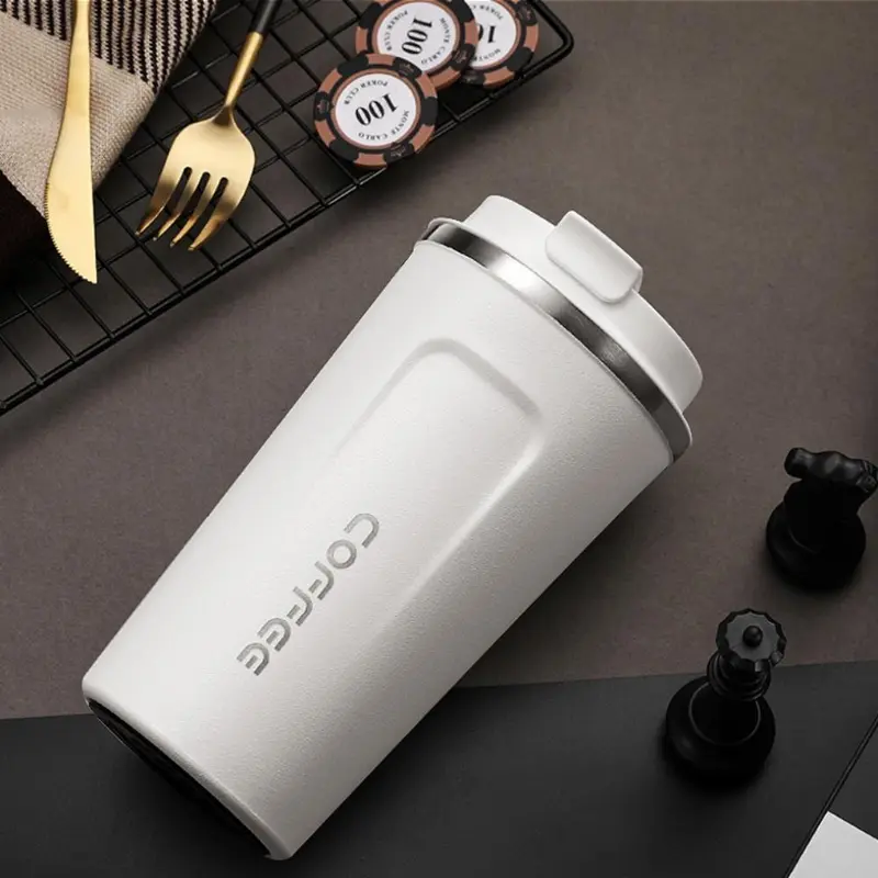 Vacuum Flask, 1 Count Double Wall Insulated Water Bottle, Convenient Stainless Steel Coffee Cup for Home Office 3