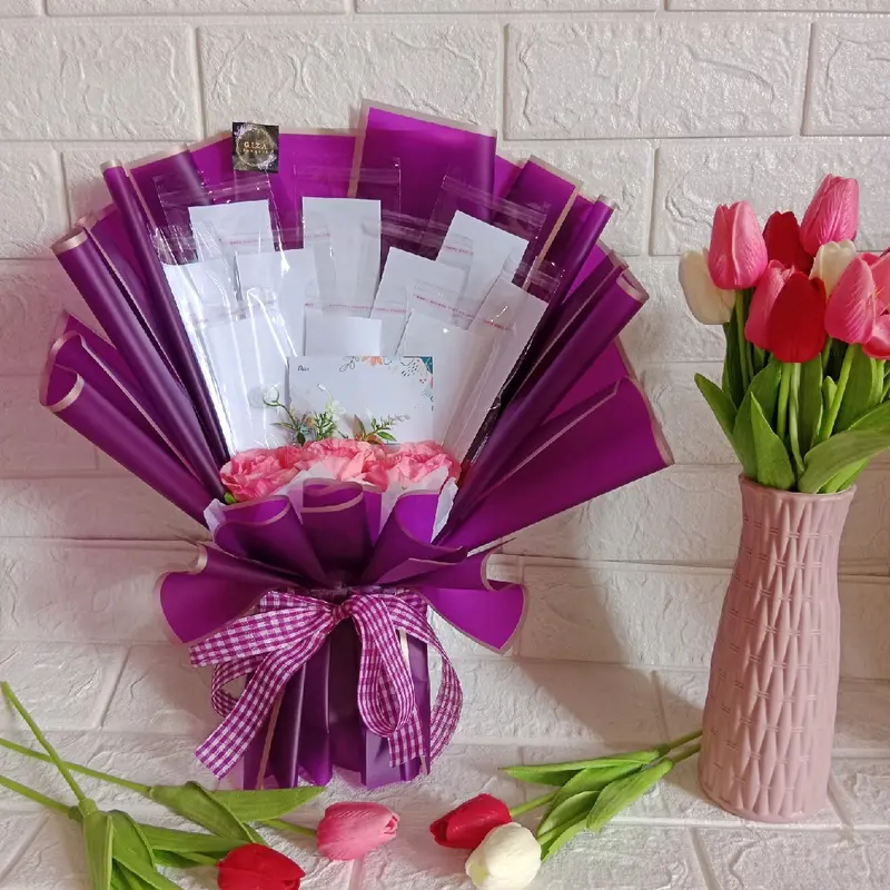 Ready Money Bouquet / Buket Uang warna Ungu tua Gift 0
