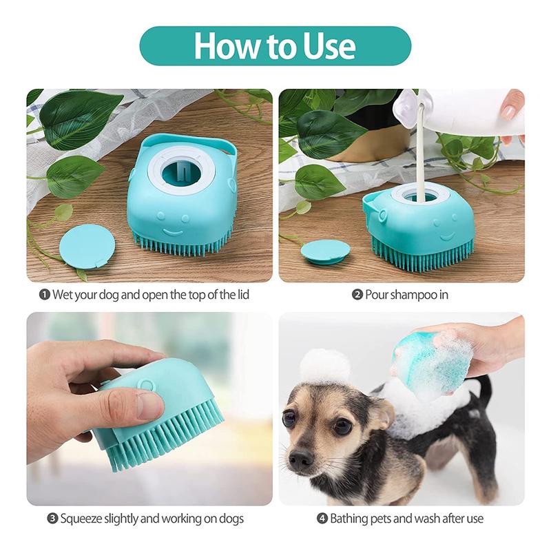 pet grooming shampoo dispencer dog bat massage brush comb - TikTok Shop ...