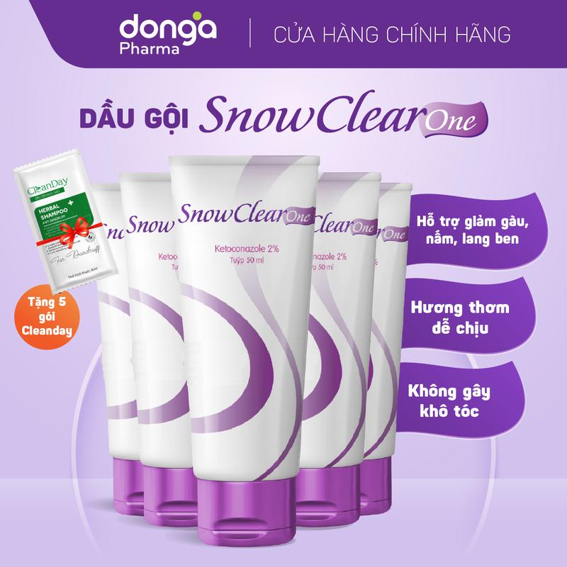 Combo 5 tuýp 50ml - Dầu gội SnowClear One tác động kép chiết xuất dầu dừa thiên nhiên 0