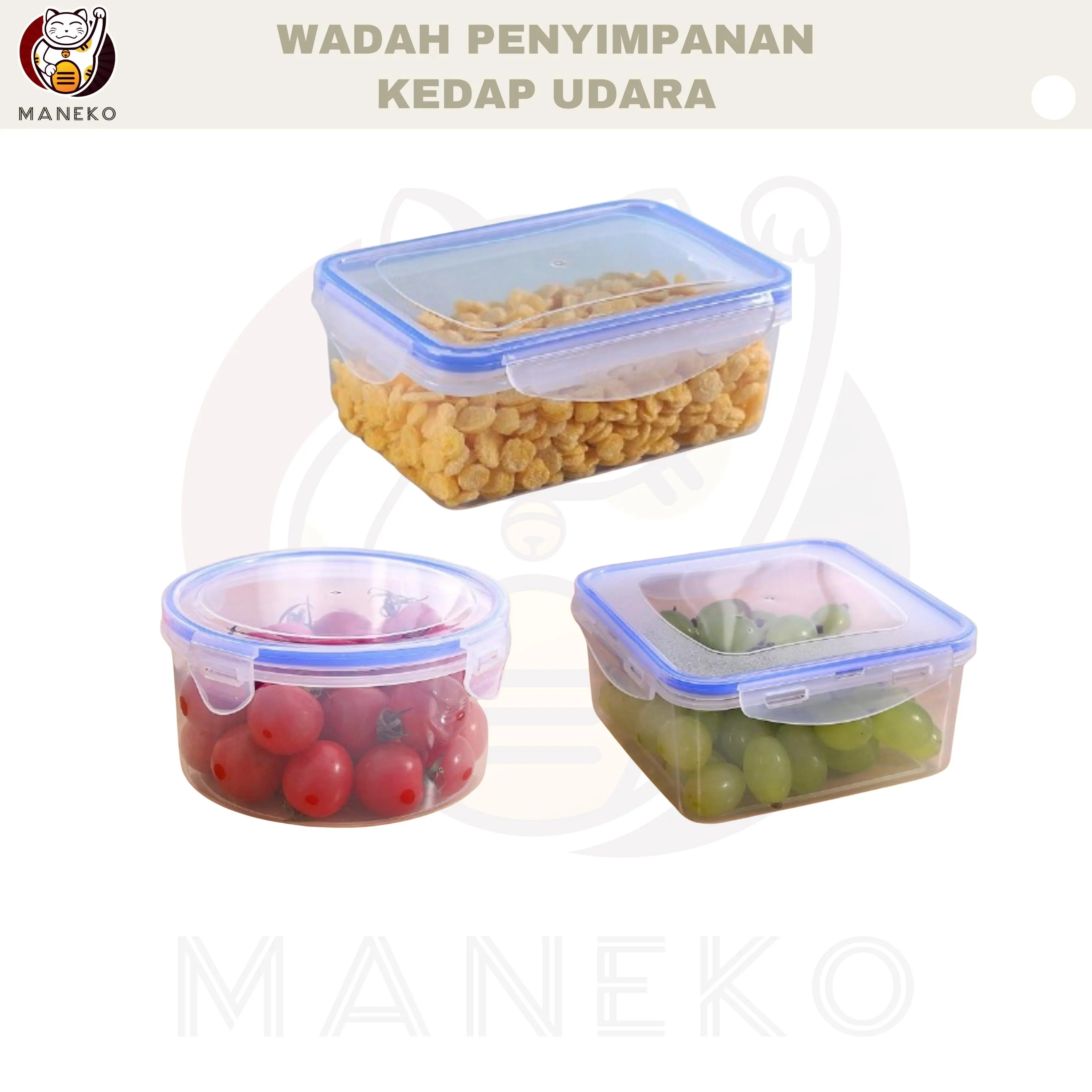 [CUCI GUDANG] ZAVANESE [SATUAN] KOTAK MAKAN PLASTIK /TEMPAT PENYIMPANAN MAKANAN DAN BUAH / WADAH KUE / WADAH SERBAGUNA KEDAP UDARA - 076