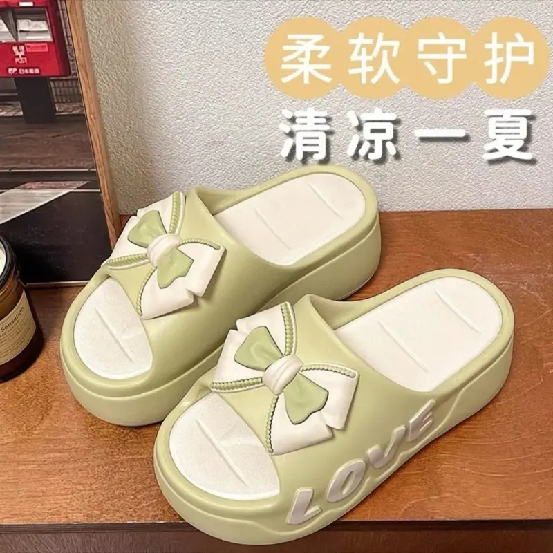 Dép  bánh mì đế cao,thời trang,thiết kế thắt nơ,hàng mới về  tăng chiều cao.