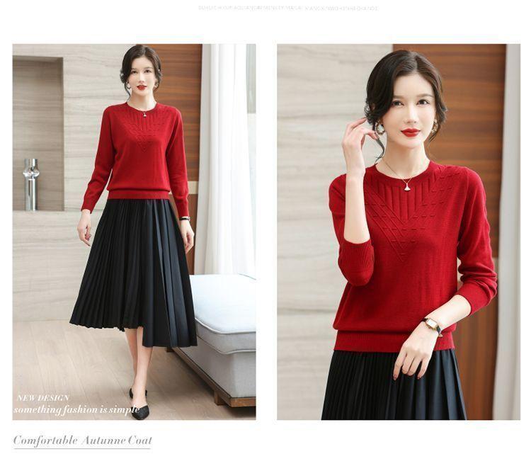 Product Introduction of Áo Len Dài Tay, Hàng Mới Về Mùa Thu Năm 2025, Cổ Tròn, Áo Lớp Nền Dệt Kim, Phong Cách Phương Tây Cho Phụ Nữ Trung Người Già, Áo Sơ Mi Nhỏ Áo Thời Trang Dễ Phối Đồ, Được 5871 Người Đánh Giá Cao. 14