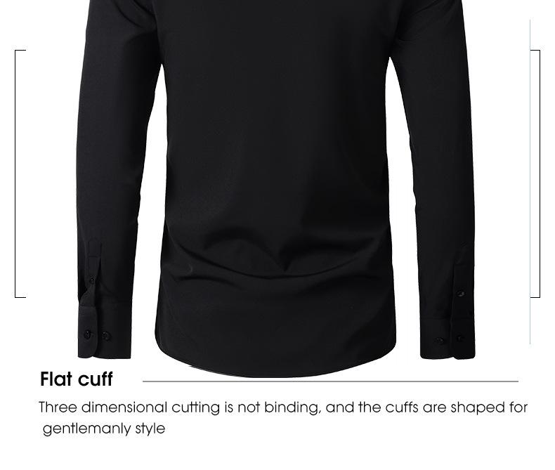 Product Introduction of Discount Full Elastic Force Shirt Men's Shirt Non-Ironing Anti-Wrinkle Comfortable Fashion Simple Business Thin Shirt Men Menswear Top 9