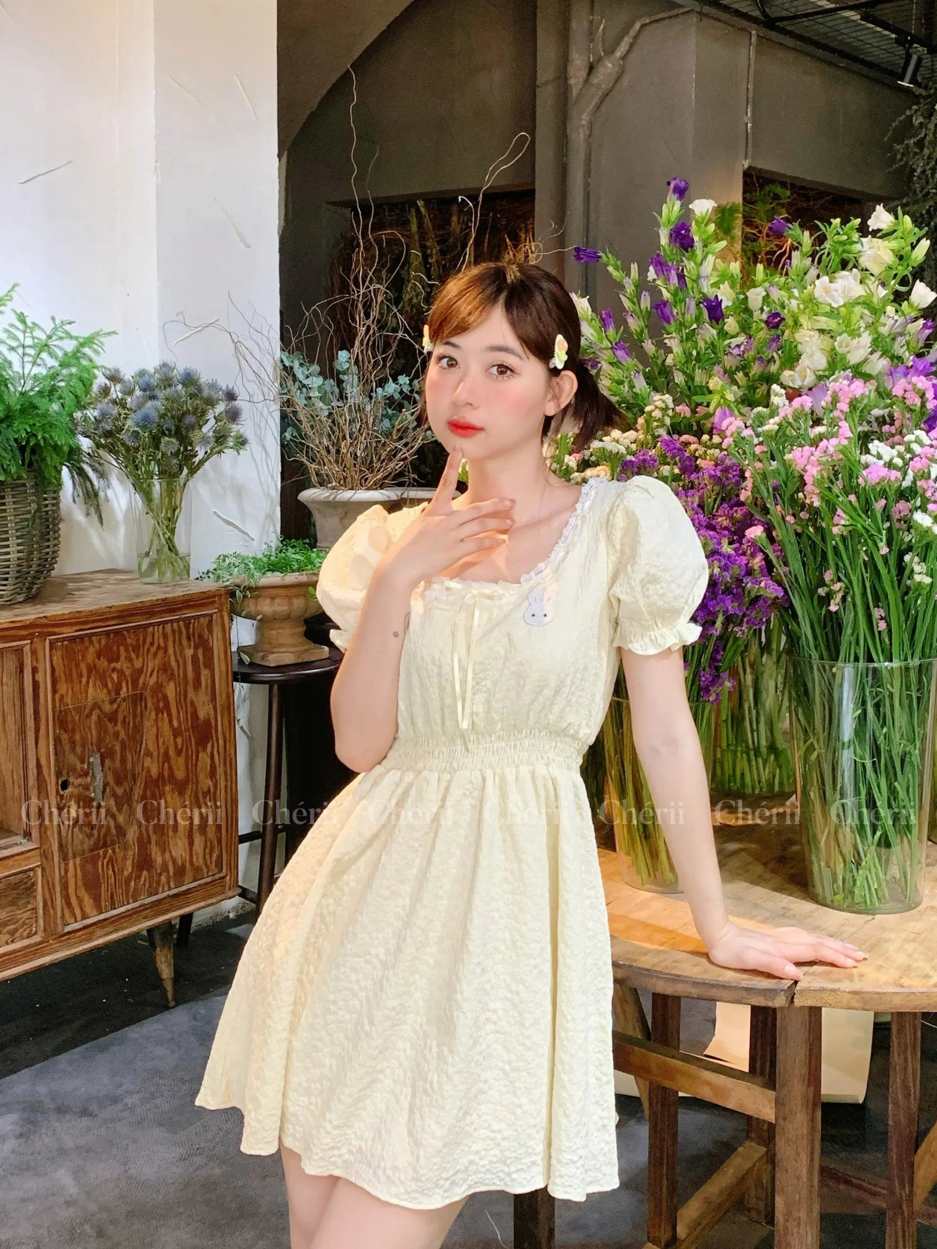 Đầm Hoa Vàng Pastel Mùa Hè - Sunhee Dress (Ảnh thật Chérii chụp) Nữ Women