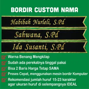 Selempang Wisuda | Perlengkapan Wisuda Bordir Custom Murah Bahan Bludru Uk Dewasa dan Anak Pengerjaan Cepat Pita Emas atau Gold