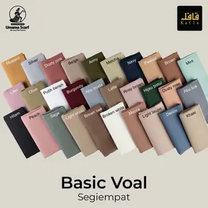 Hijab/Kerudung Basic Voal Polos Segiempat Umama Scarf 110x110cm Kerudung Muslim Square