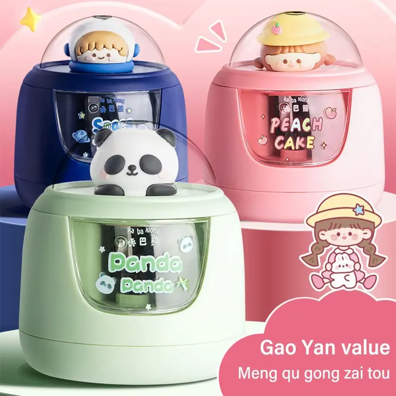 Máy Gọt Bút Chì Điện, Nhập Chì Tự Động Chất Lượng Cao, Chì Chống Dán, Thiết Kế Phi Hành Gia / Gấu Trúc, Dụng Cụ Chà Bút Chì, Dụng Cụ Cơ Học Quay Tay, Mặt Hàng Quà Tặng 1