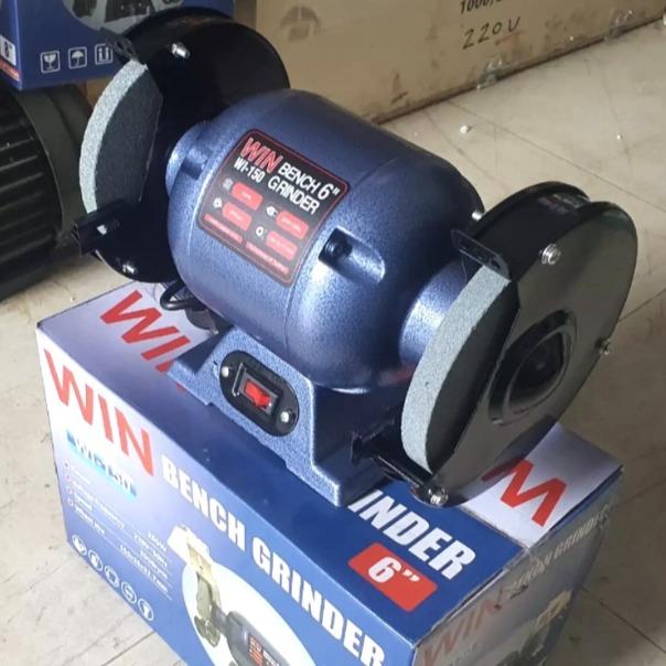 Máy Mài 2 Đá Win 150mm 6inch - Công Suất 250w - Máy Mài Dao Kéo 2 Đầu Win150 - Kèm 2 kính bảo vệ - 2 vành chắn bảo vệ - 2 đá mài - Bảo hành 6 tháng - Điện Máy Hải My