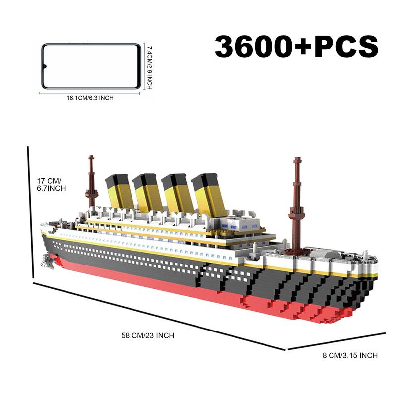 Cruise Ship Design Building Blocks (1 Set), Christmas Fun and Challenging Cruise DIY Builds Toy, Blocks Set for Birthday Gift, 3D Building Blocks for Best Gift Toy, Gift for Her, Men's Gift 8