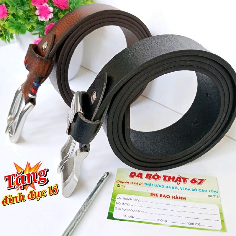 Thắt lưng Da Bò mềm mại khóa INOX Giá Tốt { 014 } T.ặng đinh đục lổ. Nam