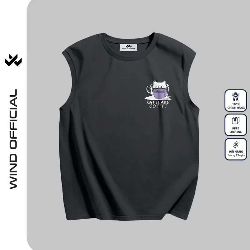 Áo ba lỗ unisex WIND form rộng sát nách KAFELAKU tanktop thời trang nam nữ oversize 3