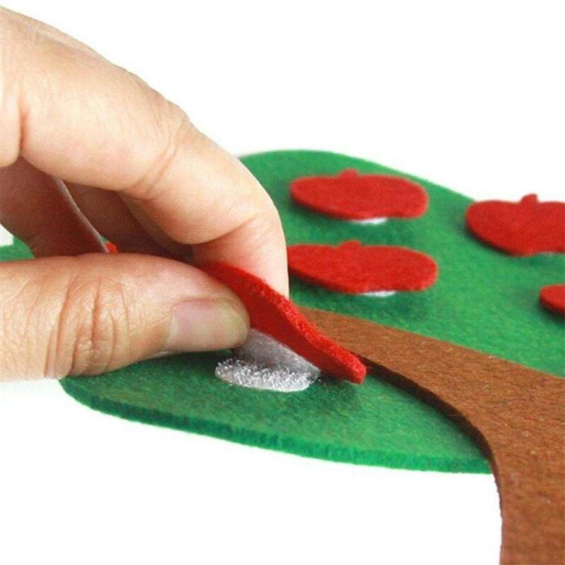 Apple Tree Learning Numbers Felt Board (1 Set), Counters Math Toy, Math Games Manipulatives, Montessori Counting Toy 3