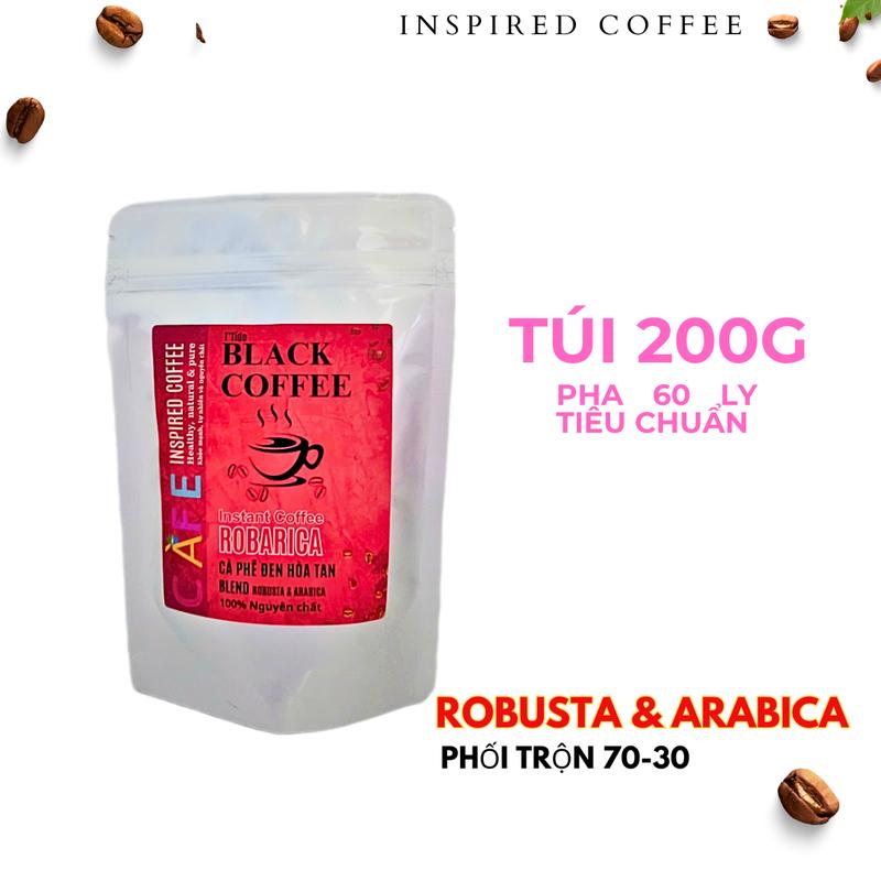 Cà phê hòa tan nguyên chất Robusta & Arabica, cafe đen hòa tan không đường Black Coffee, đắng vừa chua nhẹ 3