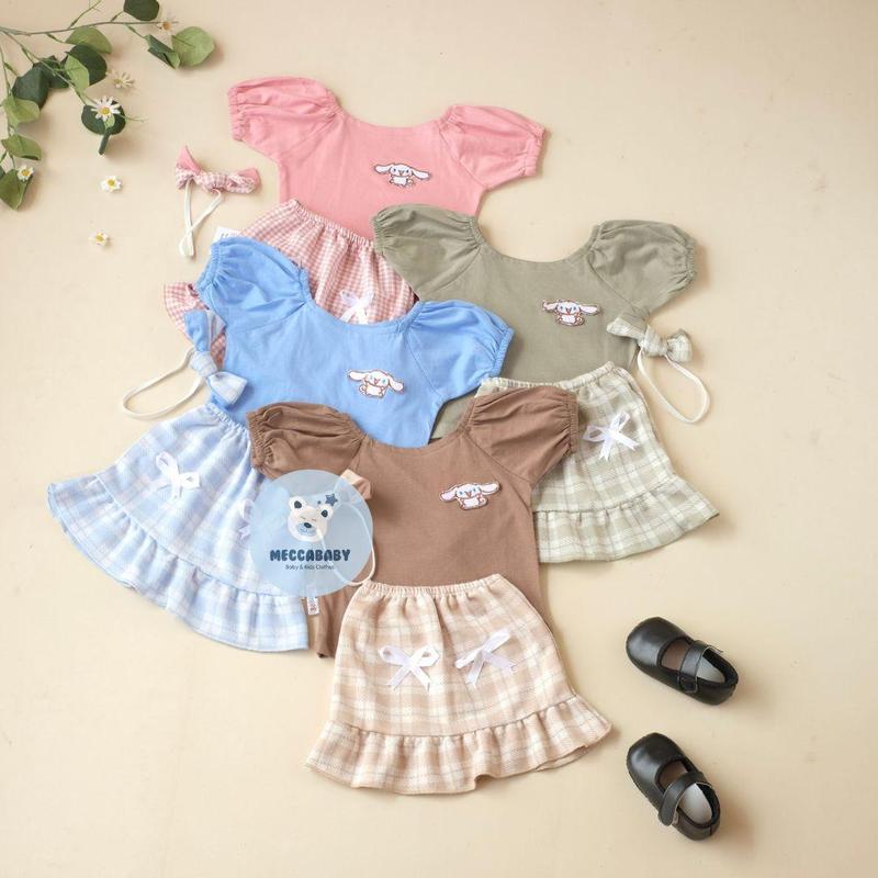 PROMO 4.4 Meccababy  Setelan Rok Anak perempuan bayi lucu free headband/Setelan bayi lucu bbb cinamoro 0