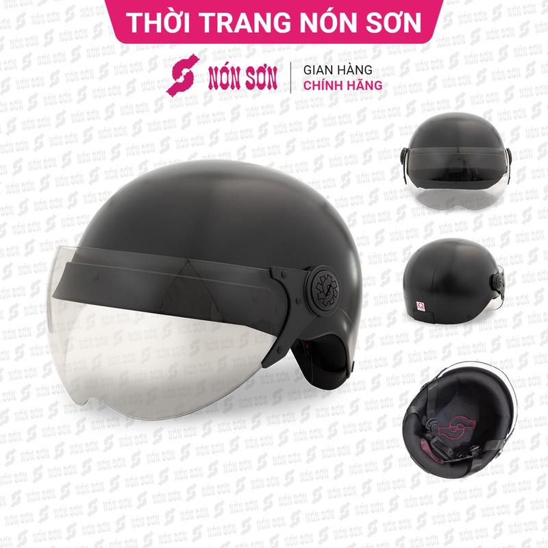 ƯU ĐÃI - Mũ bảo hiểm nửa đầu có kính NÓN SƠN chính hãng SKT-ĐN052