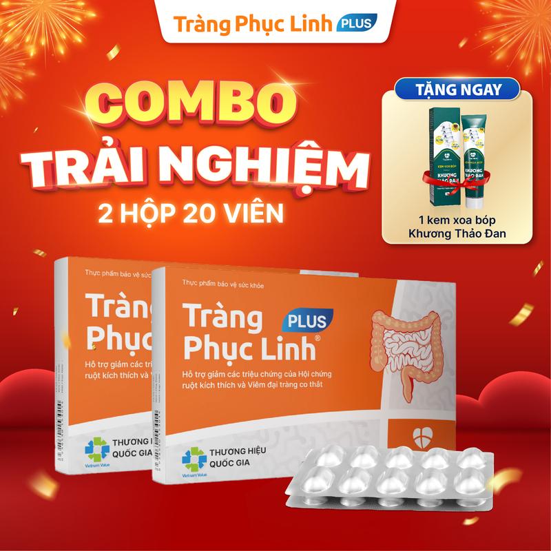 [Kèm quà] COMBO TRẢI NGHIỆM] - 2 hộp Tràng Phục Linh PLUS  - Dành cho các trường hợp rối loạn tiêu hoá - Hộp 20 viên