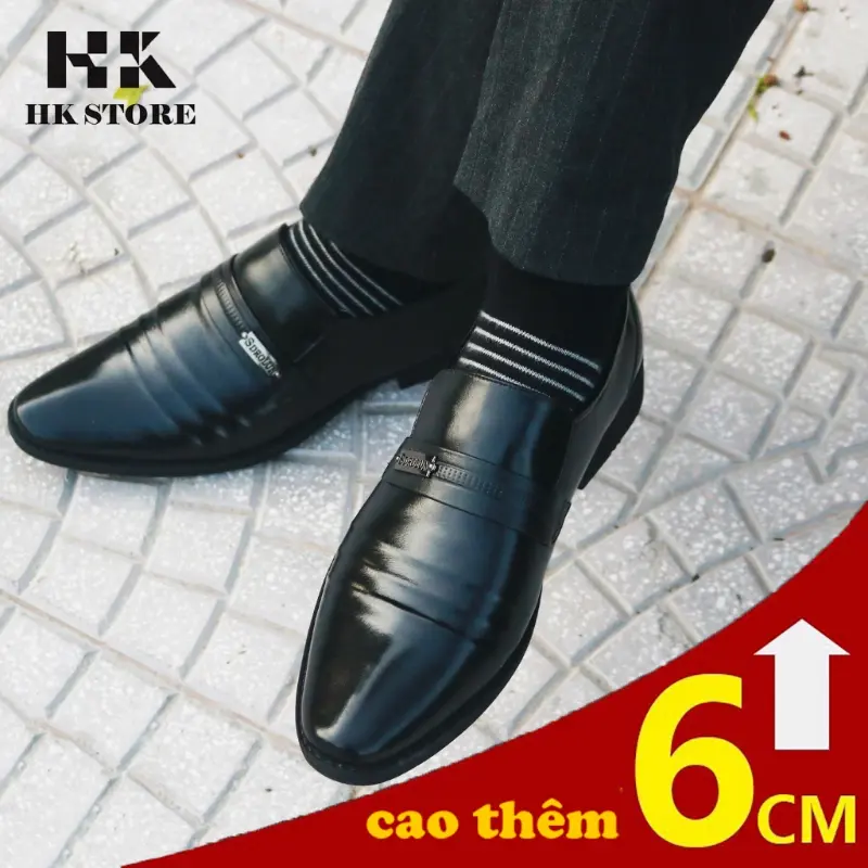 Giày tây tăng chiều cao da bò thật 100% khâu đế chắc chắn - bảo hành 12 tháng, hàng chính hãng Thời trang