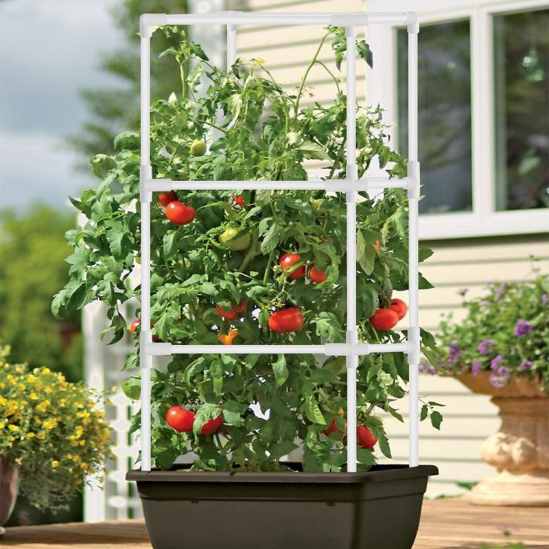 Flower Stand for Flower Pot DIY Flower Holder White Plastic Flower Potted Holder Rack Detachable Garden Container Supports Rack Easy to Assemble for Indoor Outdoor Garden Home 951B0 1