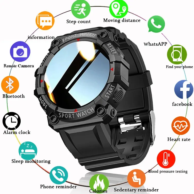 【 Free Gift 】FD68s smart watch heart rate sleeping monitoring 1.44 Inch waterproof Round Screen Health Curved Screen Bluetooth Call Watch Y68 Android Device Wearable Button Charging Metal Mobile Alloy Steel Phone