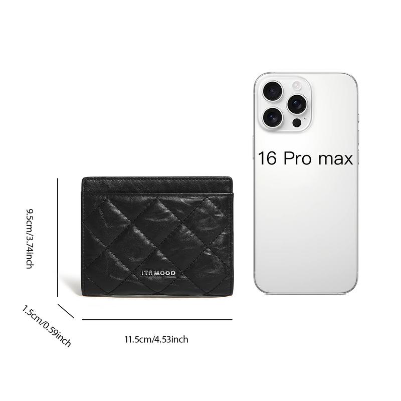 Product Introduction of ITAMOOD Genuine Leather Wallet Clutches Card Bag Integrated Anti Demagnetization Purse Short Women's Compact Zero Wallet 0