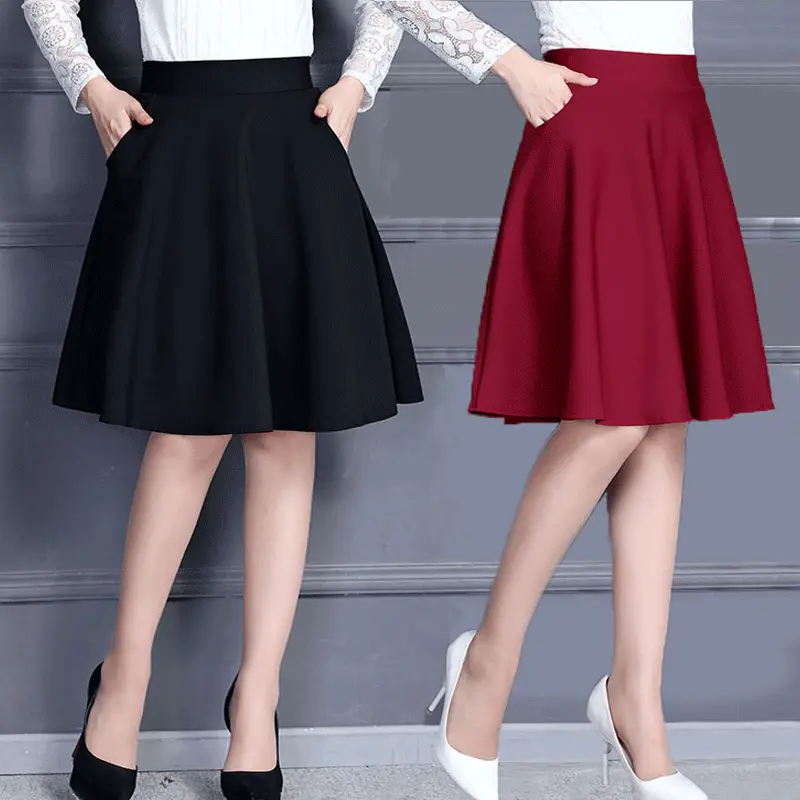 Váy khiêu vũ, dài Trung Bình và ngắn, ngoại Cỡ, Váy ngắn Dễ Phối Đồ Váy chữ A, Váy dài Trung Bình có túi và quần an toàn, Thích hợp cho mùa Mùa Xuân, mùa thu và mùa hè