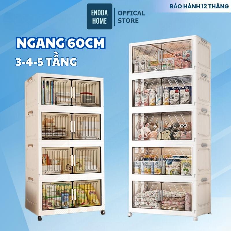 [60cm-3/4/5T] Tủ Nhựa Đựng Đồ Lắp Ghép Tiện Lợi, Có Kèm Bánh Xe Di Chuyển Tiện Lợi, Khoá Cài Chắc Chắn TUN046