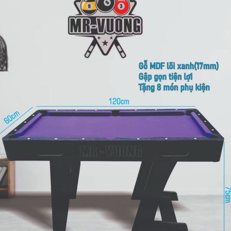 Size 120x60 Nhiều Màu Bàn Bida BI A Mini MR-VUONG 1M2 Cao Cấp Chân Gập Gọn,Tặng Đầy Đủ Phụ Kiện bidamini Đồ Chơi Toy