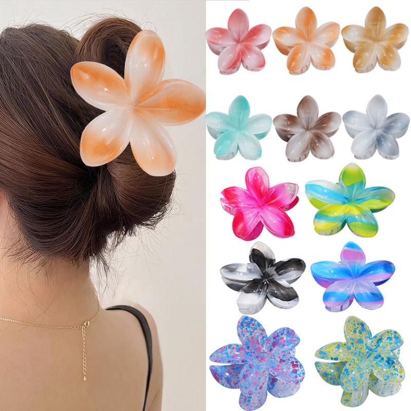 Women Flower Hair Claw  Summer Beach Hair Clips 0