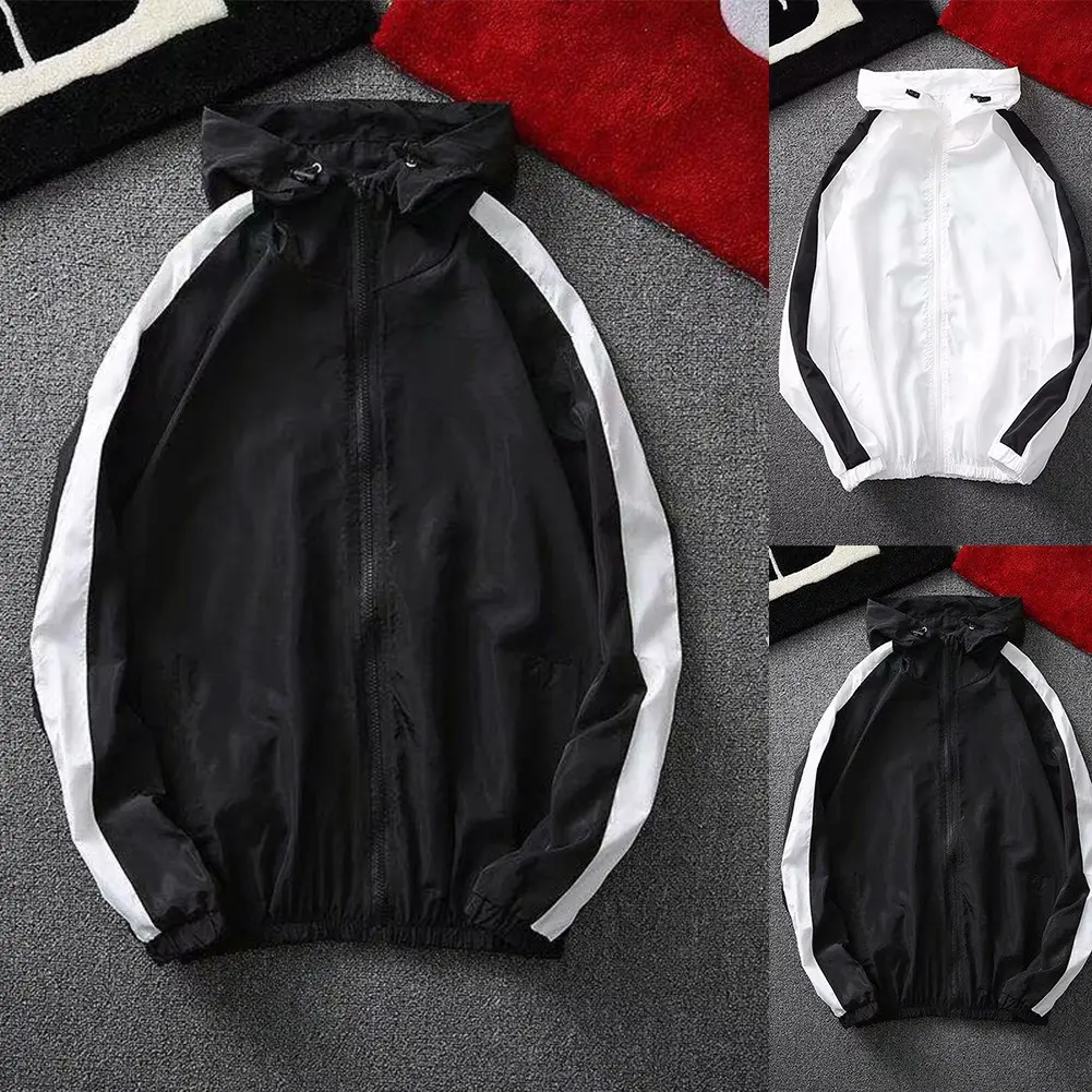 Men Breathable Sun Protection Hooded Jacket Coat Windbreaker Outwear Thin [FGDH Fast Ship]