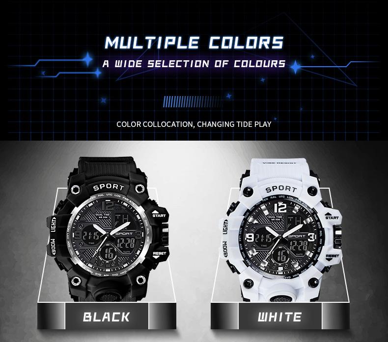 Product Introduction of MSTIANQ Men's Youth Original ElectronicWatch High School Student Trend Hand Clock SportsWaterproof Luminous Red Digital Wristwat 9