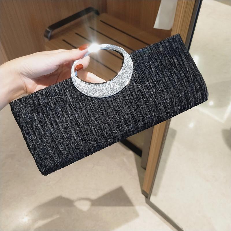 Ví túi cầm tay dạ hội kết hợp áo dài dự tiệc dài có quai xách và dây đeo VDT38 Da Nữ