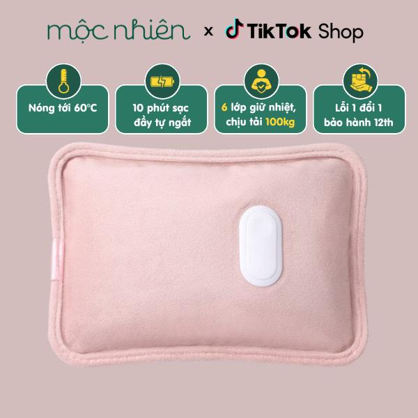 Túi sưởi Huaiken Túi chườm nóng Túi chườm bụng kinh NHIỀU MÀU lựa chọn kèm sạc chống cháy chất liệu nhung cao cấp giữ nhiệt lâu kèm sạc chống cháy nổ